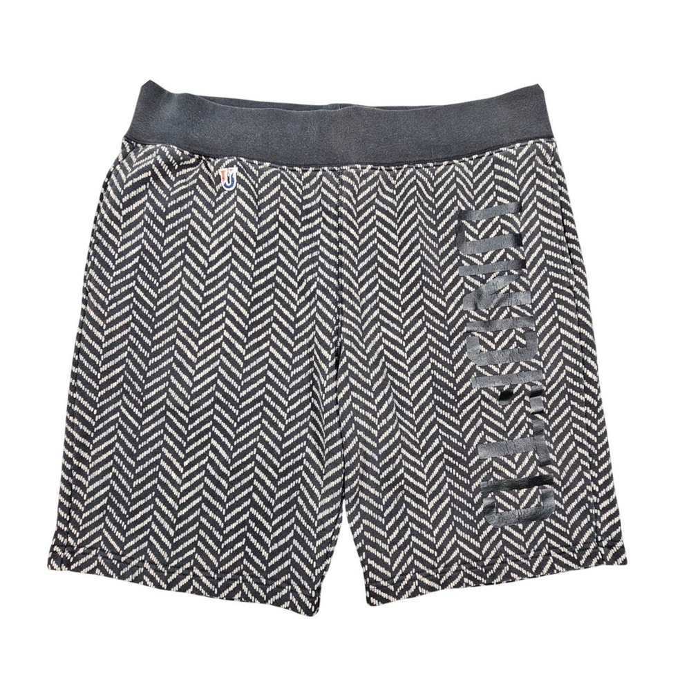 Undefeated Herringbone Fleece Shorts Mens Large Black Gray Chevron Streetwear L